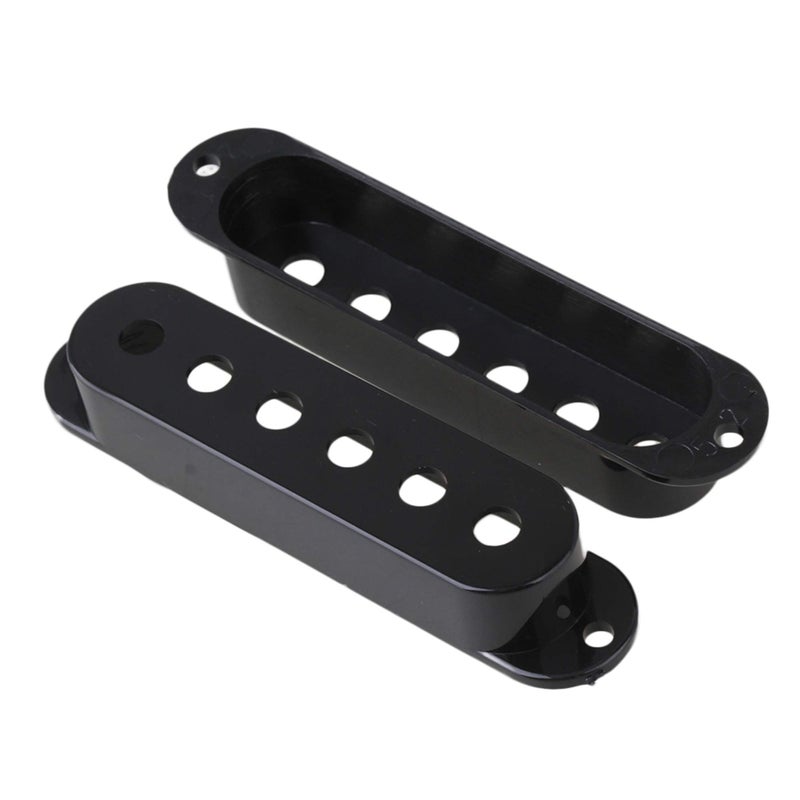 Nicbobo Lovermusic Black Electric Guitar Single Coil Pickup Covers,Guitar Pickup Cover Accessories (1 PCS of 50mm & 2 PCS of 52mm) - Image 2